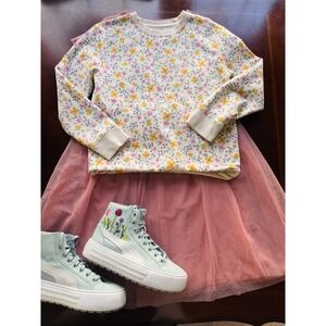 Girls 3PC LOT Size 14/16 CatJack sweatshirt,Tulle Dress,PUMA Kaia hightop 7.5